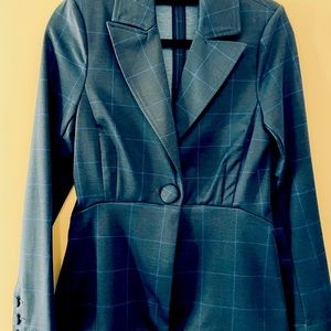 NEW Cabi #5475 Plaid Checker Blazer - Dark Blue